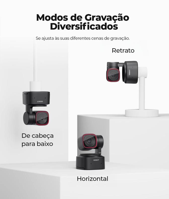 Obsbot Tiny 2 Lite 4k Pc Webcam 30fps Ptz Câmera Ai Tracking